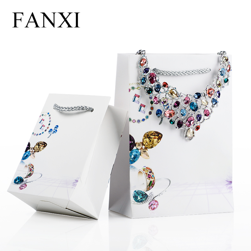 FANXI Wholesale Shipping Bags for Cloth Gift Cosmetic Shop Party Favors Jewelry Packaging Custom Logo Printing Paper Bag
