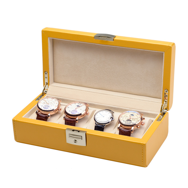 FANXI Custom Luxury Wooden Inner Jewelry Organizer With Velvet Insert For Bangle Bracelet Storage PU Leather Watch Case