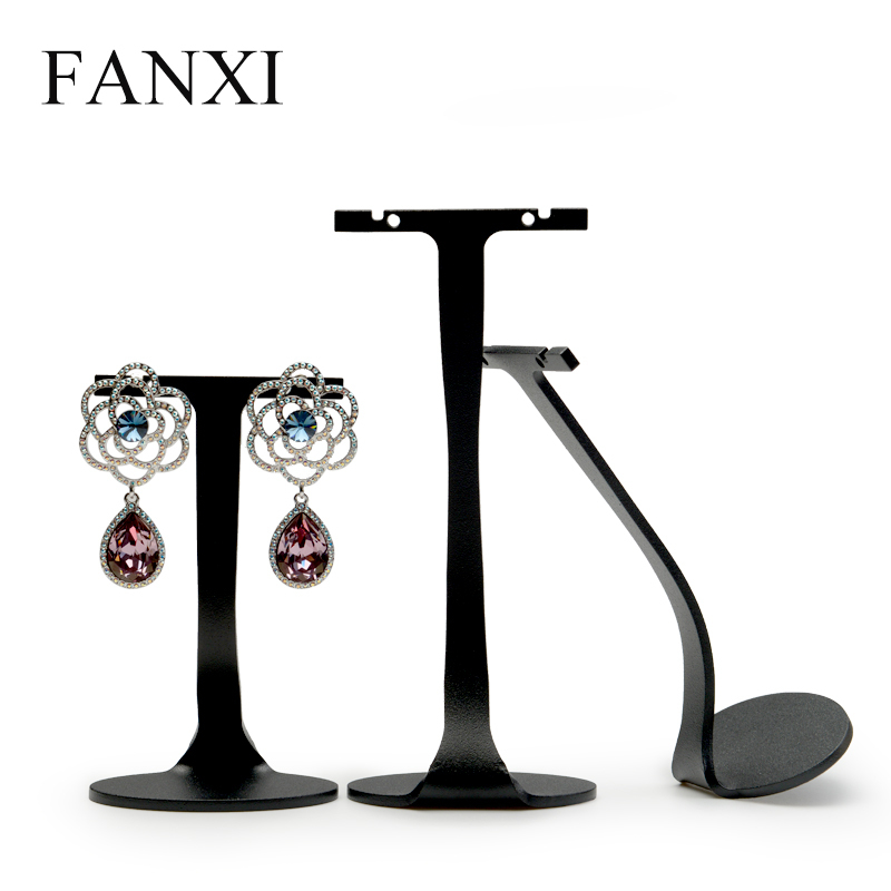 FANXI Custom Jewelry Display Stand For Earring Jewellery Hanger Unique Black Metal Earrings Holder