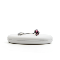 FANXI CUstom Jewellery Display Organizer Riser For Ring Necklace Bracelet Showcase White PU Leather Round Jewelry Block