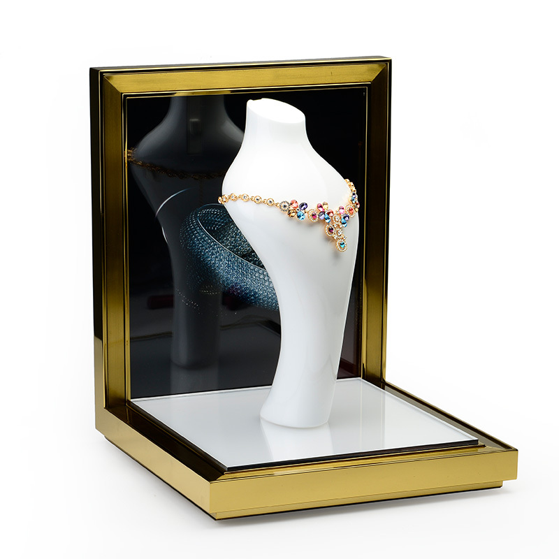 FANXI Custom Luxury Jewellery Display Organzier With LCD Screen Which Can Play Video For Shop Counter And Window Chargable Metal Jewelry Display