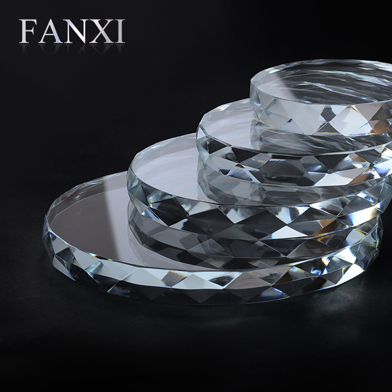 FANXI Factory Wholesale Imported Acrylic Material Transparant Color Round Acrylic Jewelry Display Base