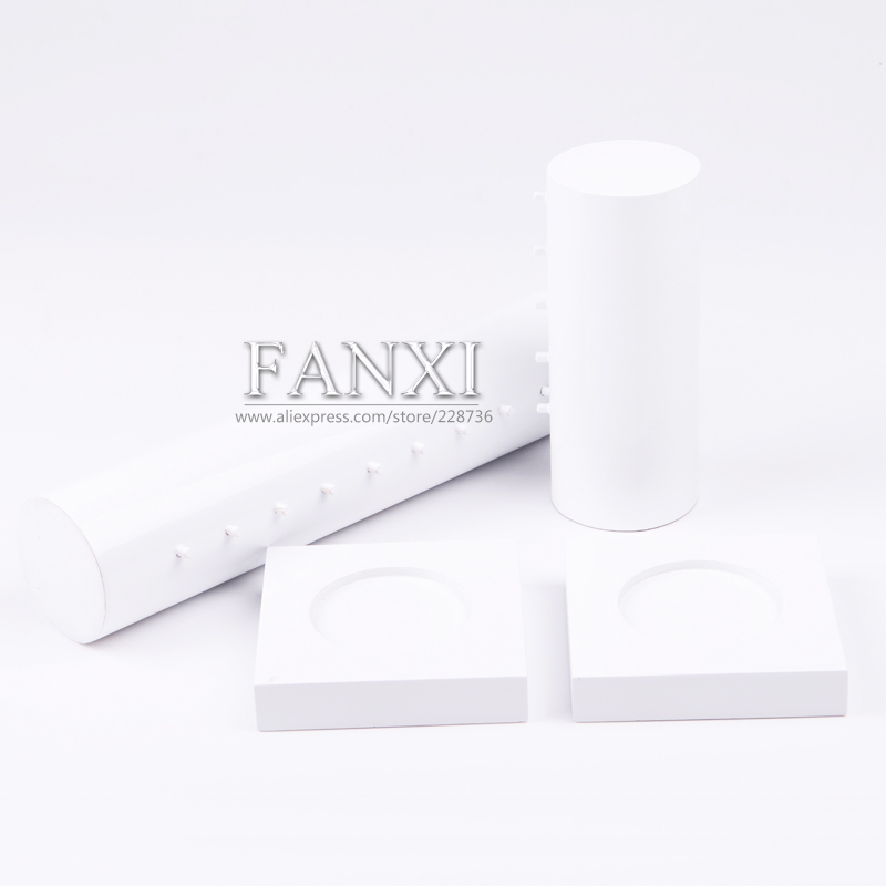 FANXI Manufacturer Custom Luxury White Resin With Lacquer Ring Bangle Necklace Pendant Bracelet Jewelry Display Stand