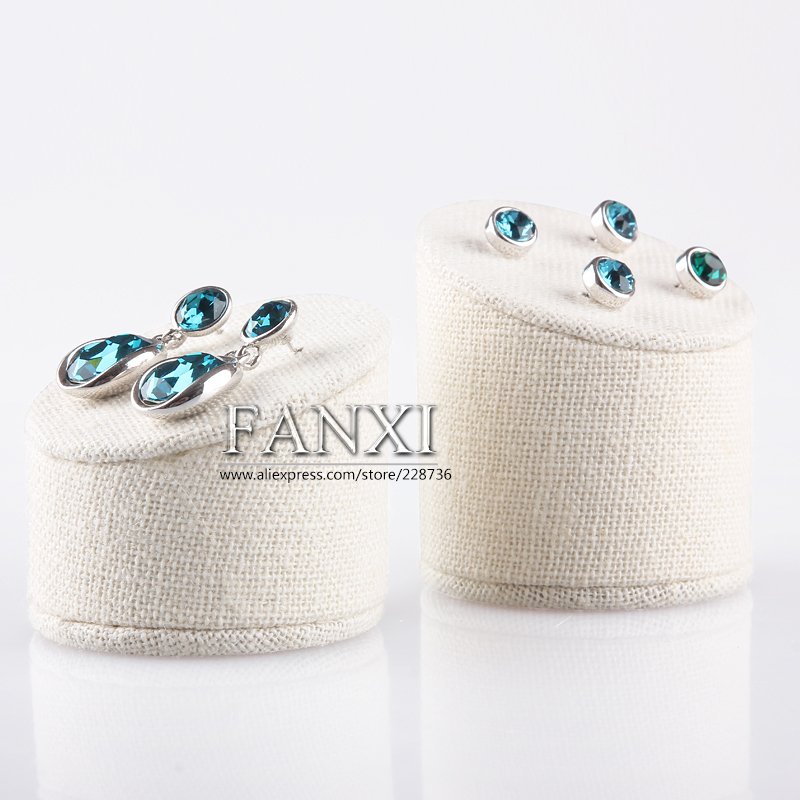 FANXI Wholesale Modern Ear Stud Jewelry Displays Set Showcase Linen Holder Jewellery Stand Earring Display