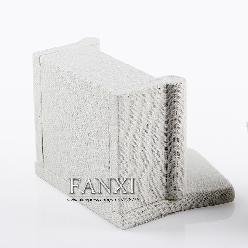 FANXI Manufacturer Jewelry Display Hight Quality Creamy White Linen Bangle Display Stand