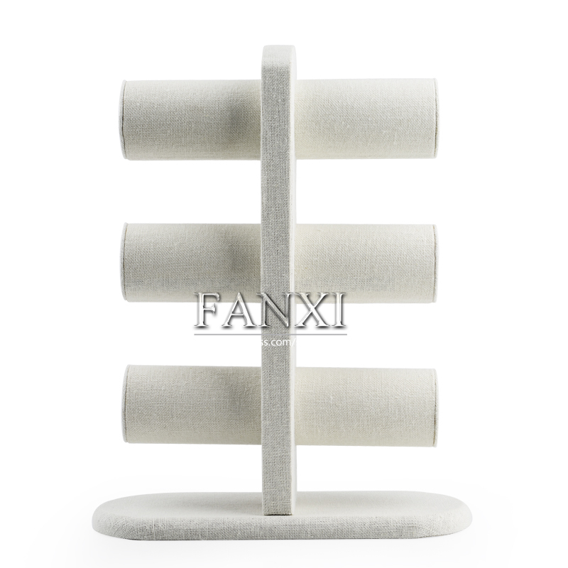 FANXI Factory Original Design Creamy White Fine Thin Linen Bracelet Hand Chain Display Stand