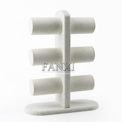 FANXI Factory Original Design Creamy White Fine Thin Linen Bracelet Hand Chain Display Stand