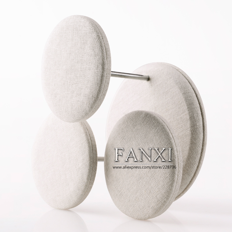 FANXI China Manufacturer Desk Shape Linen Round Table Jewelry Display Sets Finger Ring/Bangle/Neck Boutique Jewelry Display Stand