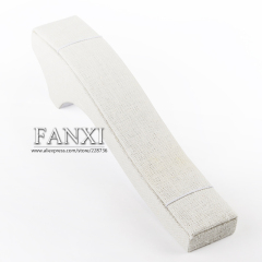 FANXI Wholesale Custom Creamy White Jewellery Exhibitor Organizer Linen Necklace Display Stand