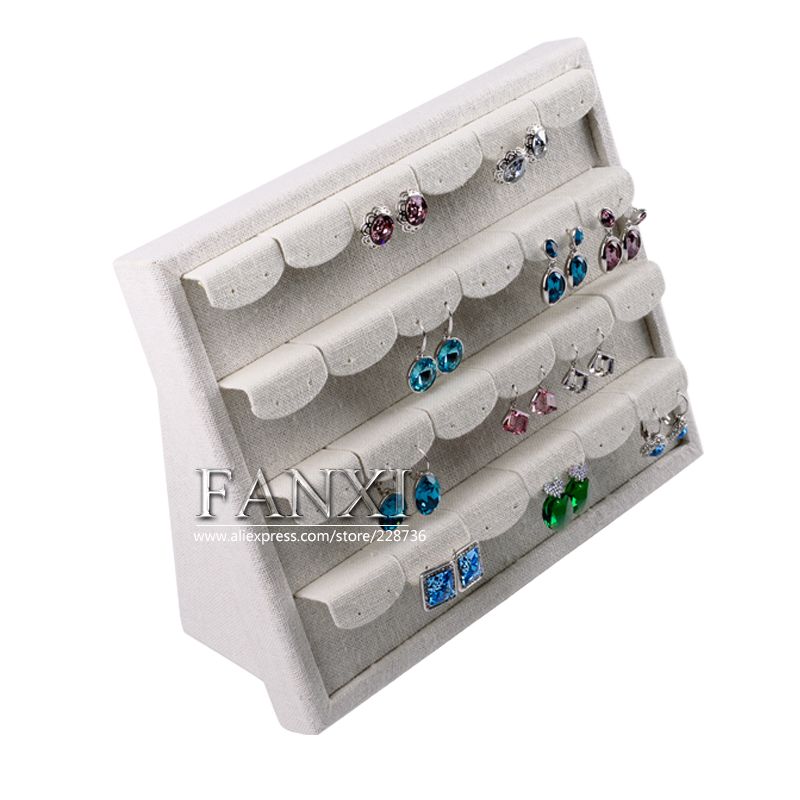 FANXI Removeable Window Showcase Linen Earring Display Stand For Counter Organizer