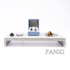 FANXI Flexible Creamy White Linen Jewelry Display Stand For Ring Earrings Necklace Bangle Organizer Jewellery Display Board