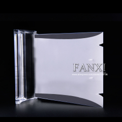 FANXI Hotsale Frosted Organic Glass Shop Counter Trade Exhibitor Props Acrylic Jewelry Display Stand Set Necklace Pendant Holder