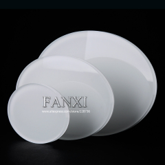 FANXI Factory Custom Exquisite Oval Jewelry Necklace Ring Display Stand Board Set Grey Black White Acrylic Display Case