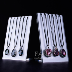 FANXI Factory Custom Jewelry Necklace Display Shelf Stand Set shop window showcase White Silver Acrylic Rack Display Cases