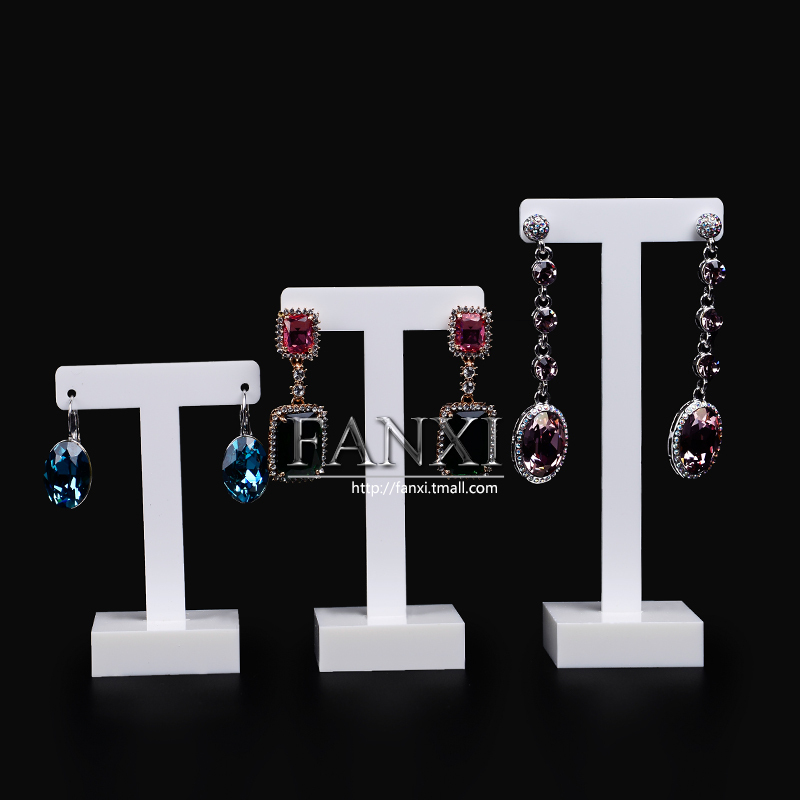 FANXI Wholesale Factory Custom Jewellery Display Hanger For Shop Window Store Counter Show Milk White Acrylic Earrings Organizer