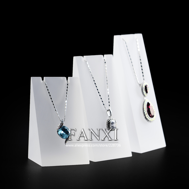 FANXI High Quality Matte Three-piece Acrylic Luxury Necklace Pendant Display Stand