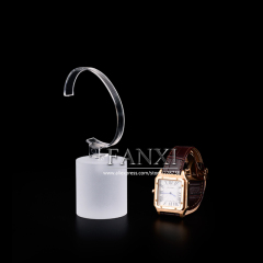 FANXI Luxury Milk White Acrylic C Ring Watch Display Stand For Counter Showcase Exhibitor