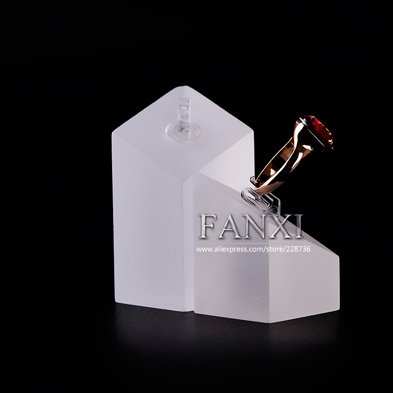 FANXI Factory Lasting Quality Acrylic Jewelry Display Series Matte Acrylic Two-piece Ring Display Stand