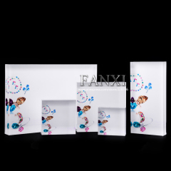 FANXI Custom Size Color Transparant White Colored Drawing Acrylic Jewelry Display Stand Display Block