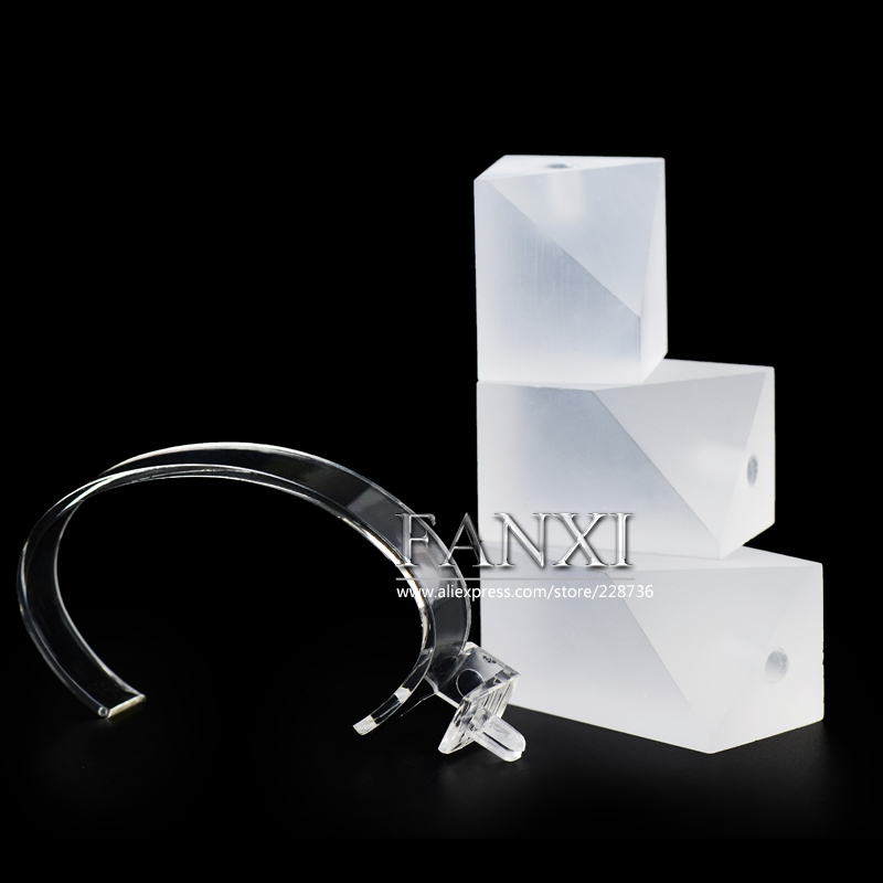 FANXI Wholesale custom bangle jewelry exhibitor props with matte acrylic pedestal transparent C-ring watch display stand