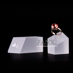 FANXI Factory Lasting Quality Acrylic Jewelry Display Series Matte Acrylic Two-piece Ring Display Stand