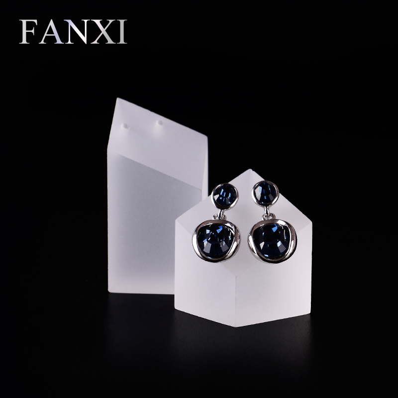 FANXI Wholesale Factory Wholesale Custom Matte Plexiglass Jewelry Display Stand Holder Frosted Acrylic Earring Ring Display