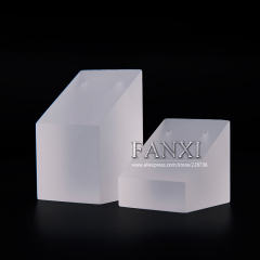 FANXI Wholesale custom frosted organic glass jewellery display stand shop counter window show case matte acrylic earring holders