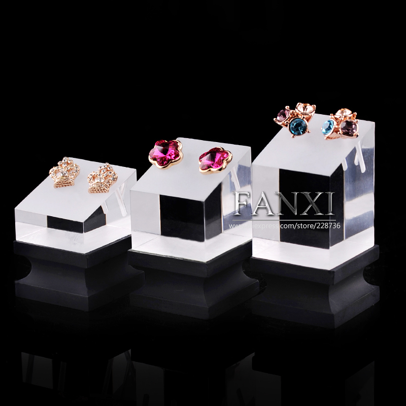 FANXI Jewelry Display Stand For Earring And Ear Stud Frosted And Transparent Acrylic Earrings Exhibitor Organizer
