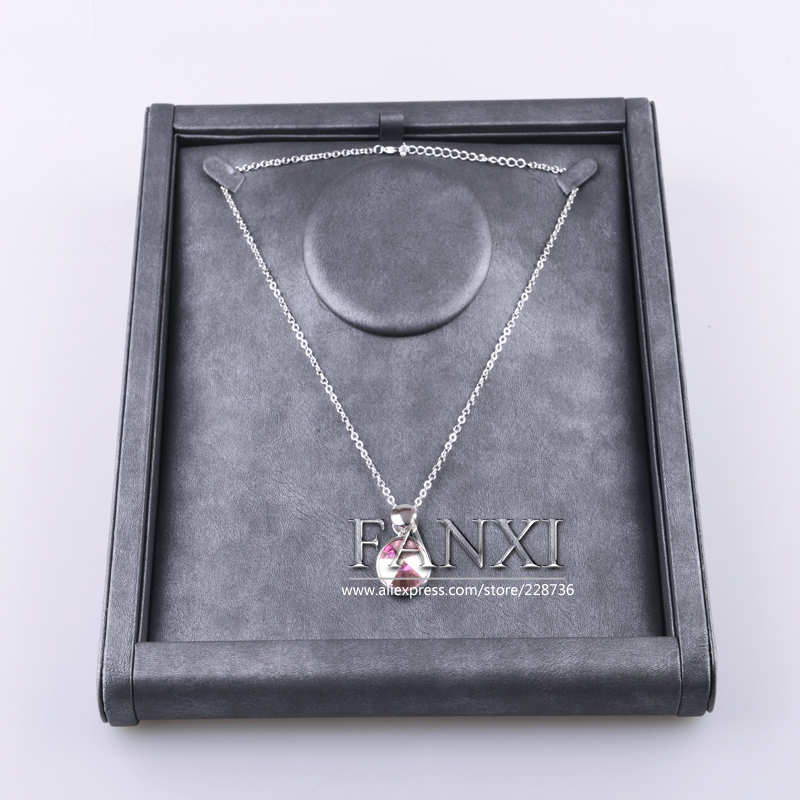 FANXI Custom High End Wood PU Leather Jewelry Display Jewelry Storage Tray For Ring Pendant Necklace