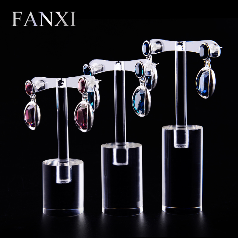 FANXI Custom Jewelry Display Rack For Earrings Stud Transparent Acrylic Earring Stand