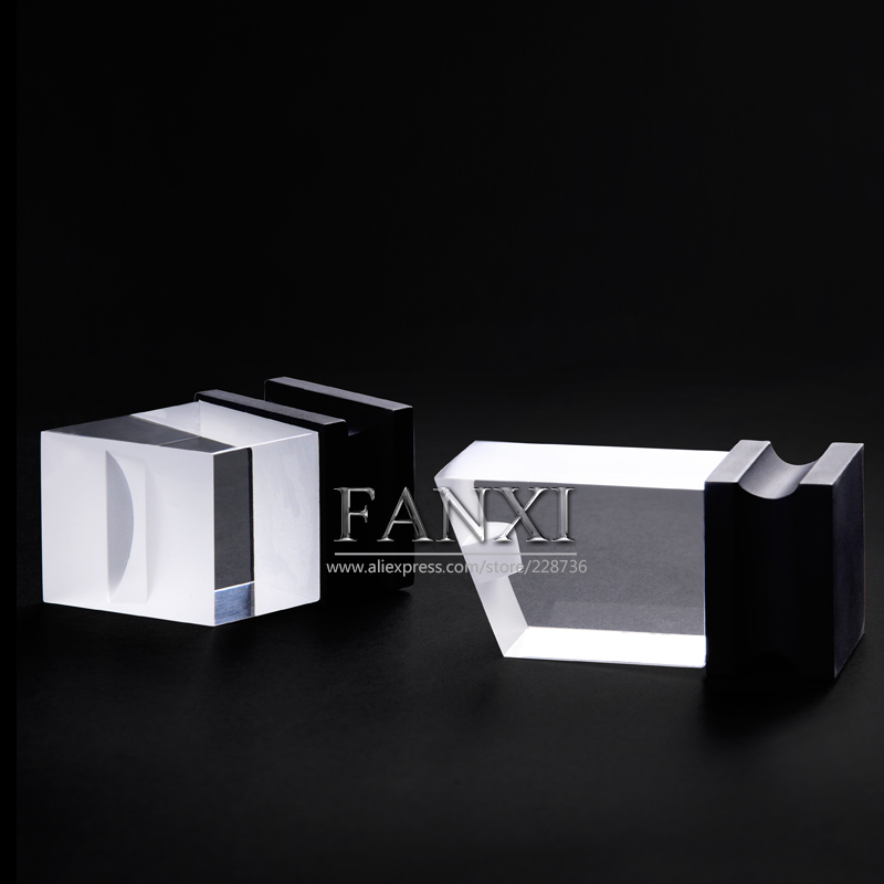 FANXI Wholesale Stock Elegant Black And Transparent Plexiglass Jewellery Shop Counter Showcase Acrylic Ring jewelry Display
