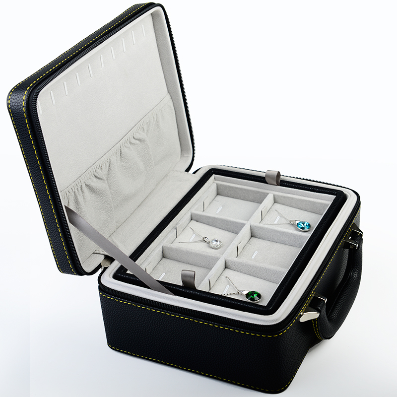 FANXI Wholesale Luxury 3 Layer Jewelry Storage Ring Necklace Bracelet Bangle Organizer Travel Jewelry Cases