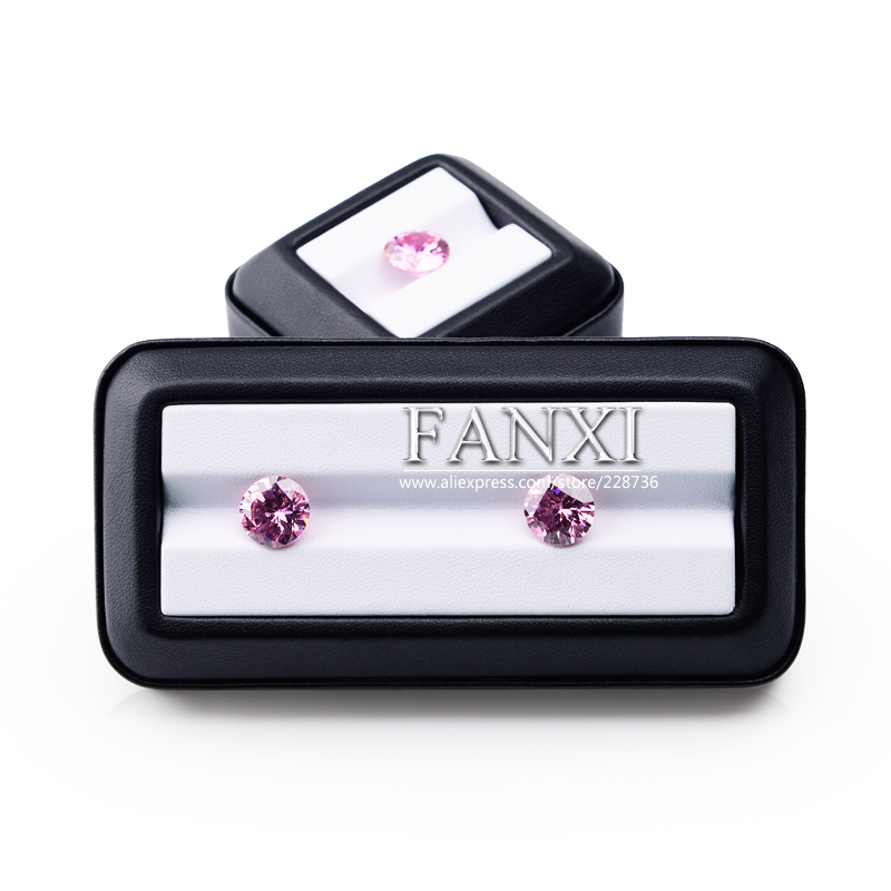 FANXI Wholesale factory custom wood crystal holder jewellery dislays packing black leatherette loose diamond display box