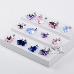 FANXI Jewelry Display Manufacturer White PU Leather Jewelry Display 12 Grids Pendant Earring Display Tray