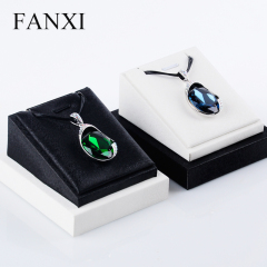 FANXI Factory Custom High Quality PU Leather Black And White Jewelry Display Pendant Necklace Display Stand