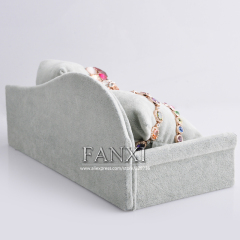 FANXI Factory Wholesale Bangle Bracelet Jewelry Display Stand Grey Ice Velvet Sofa 2 Pillows Velvet Watch Display