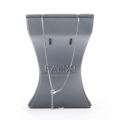 FANXI Custom Jewelry Store Jewellery Display Heavy Resin With Grey Microfiber Pendant Necklace Earring Display Stand