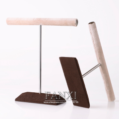 FANXI Factory Custom Color Made By Metal Wood Velvet Hairpin Bobby Pin Hair Band T Shape Display Stand