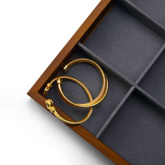 FANXI China New Stackable jewelry dark gray blank pendant ring tray creamy white solid wooden bracelet tray trinket tray