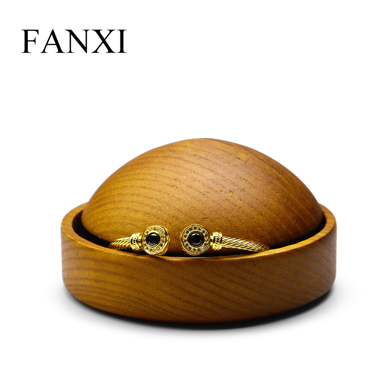 FANXI factory wholesale custom logo showcase wood bangle display watch display stand