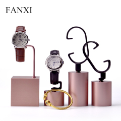 FANXI elegant new high quality metal acrylic C-ring bangle watch stand display set