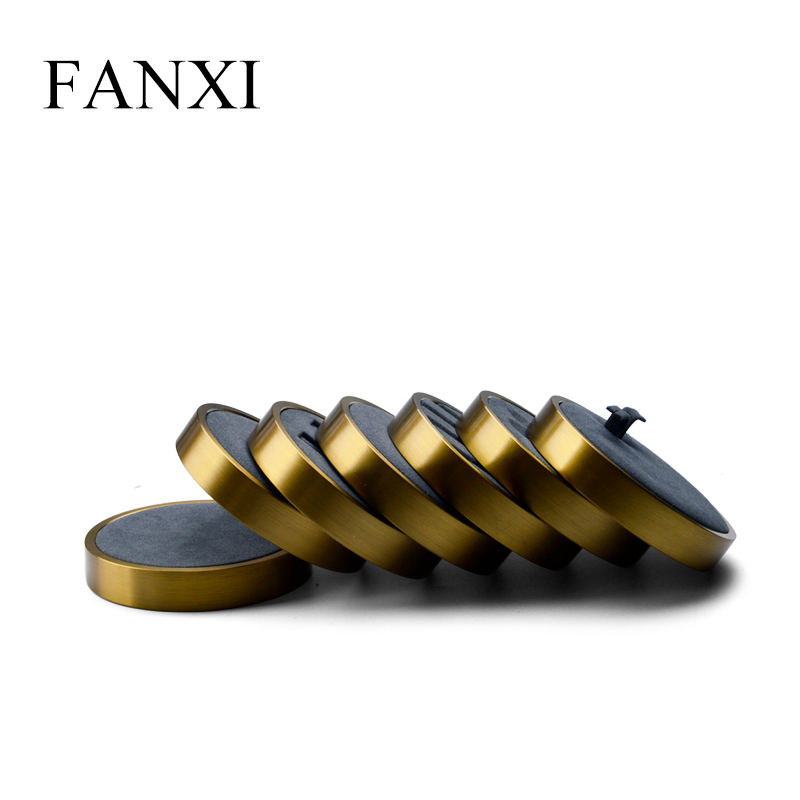 FANXI New Arrival Custom Metal Microfiber Small Counter Display Stand Finger Ring Stand Jewelry Display Stand Holder