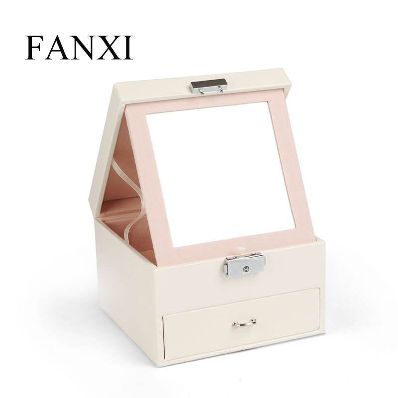 FANXI factory wholesale custom Jewelry Organizer with Lock Jewelry Holder for Earrings Bracelets Rings