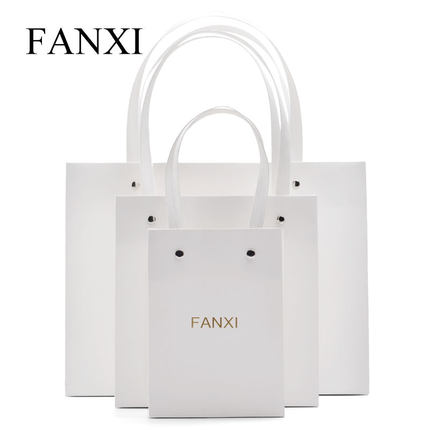 FANXI factory custom cheap kraft handle paper bag with logo print