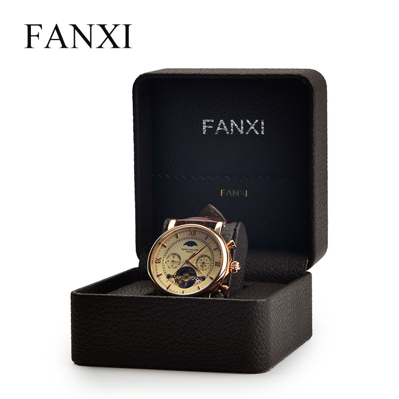 FANXI factory custom oem pu leather watch box with pillow