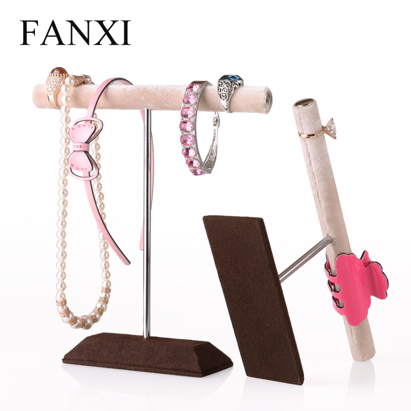 FANXI factory custom logo jewellery display T bar stand