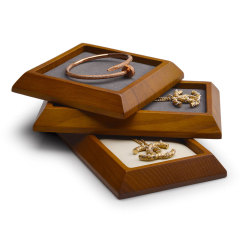 custom wooden jewelry display tray stackable