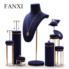 Luxury metal jewelry display stand set