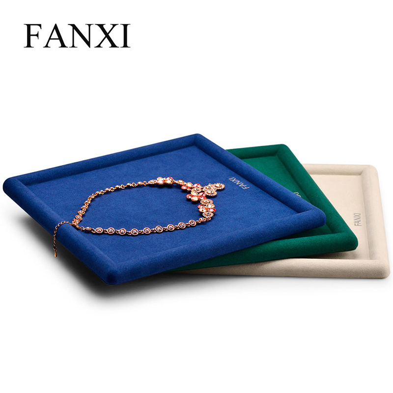 Luxury microfiber jewelry display trays for ring pendant bangle bracelet earring necklace