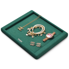 Green jewellery display organizer tray for ring earring pendant bangle bracelet necklace